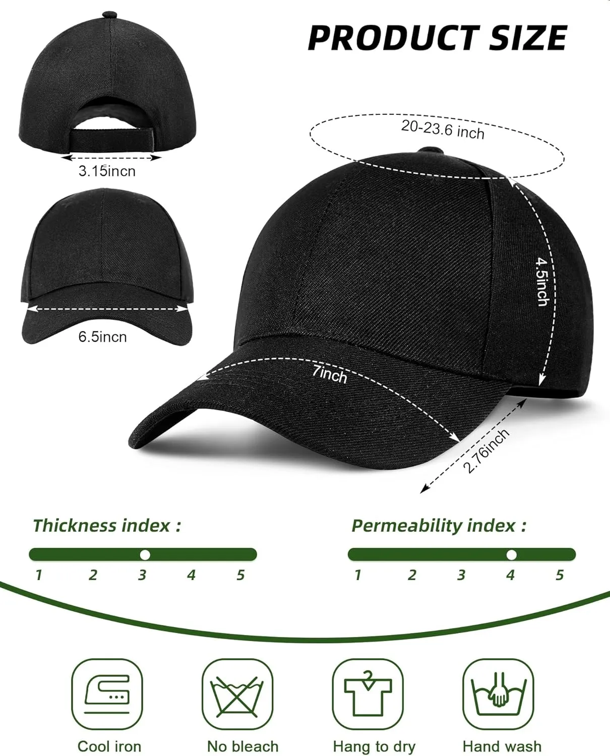 Foaincore 36 Pack Blank Baseball Cap Bulk Adjustable Back Strap Sublimation Hats Plain Unisex Trucker Hat for Men Women