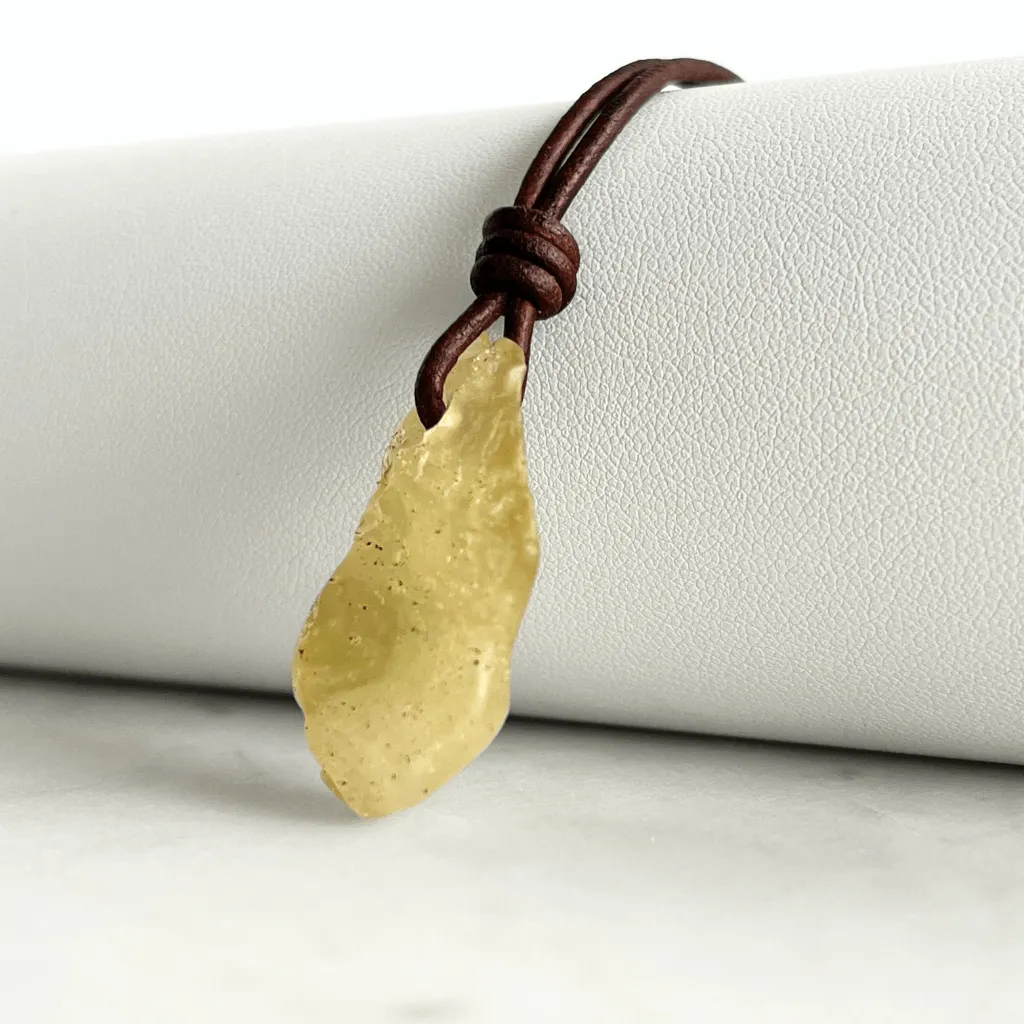 Libyan Desert Glass OOAK Gemstone Pendant - Desert Enchantment