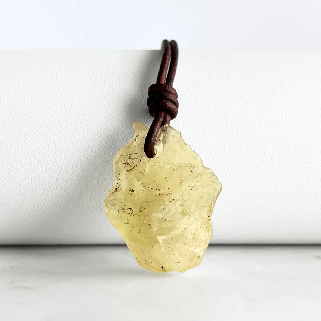 Libyan Desert Glass OOAK Gemstone Pendant - Desert Enchantment