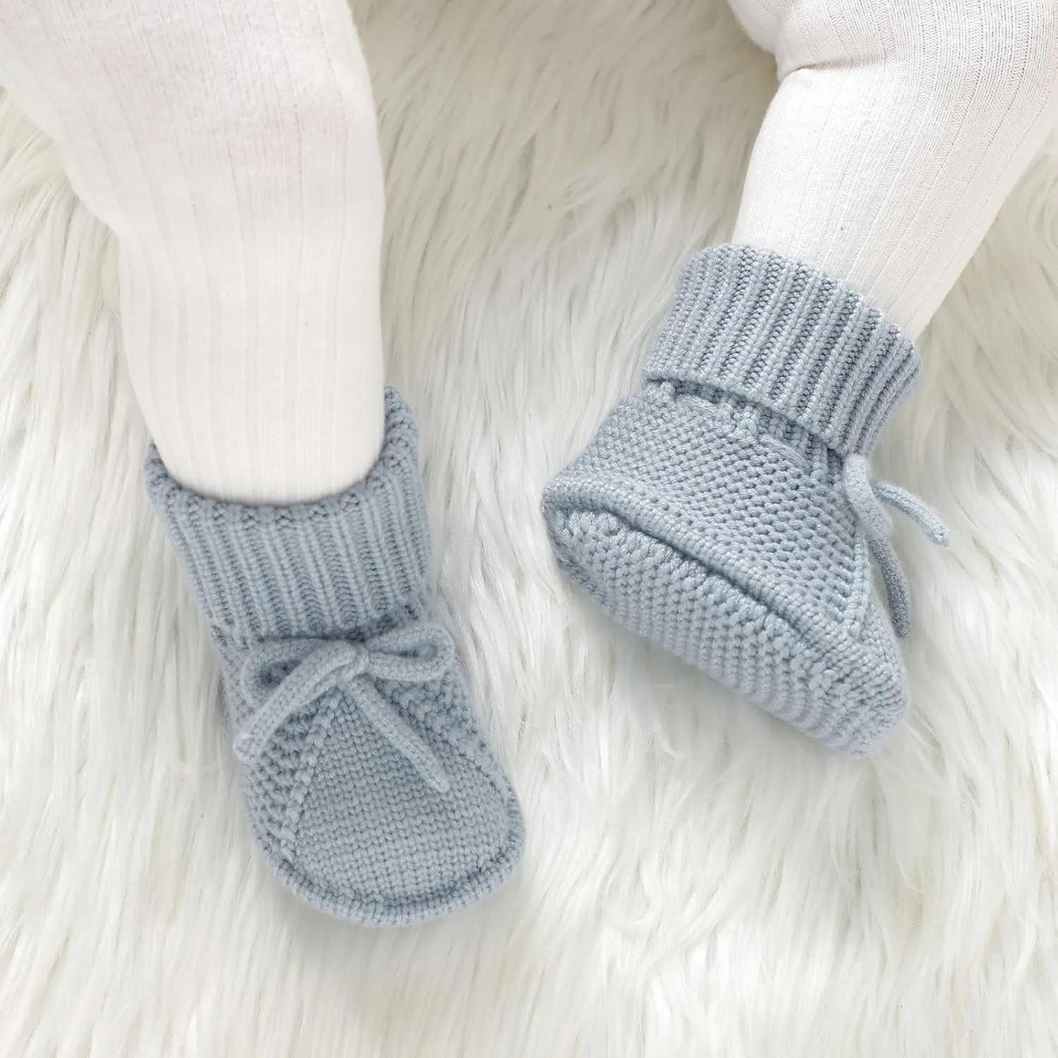mimixiong Baby Booties Newborn Infant Sock Shoes Hand Knitted Boy and Girl Cozy Shoes