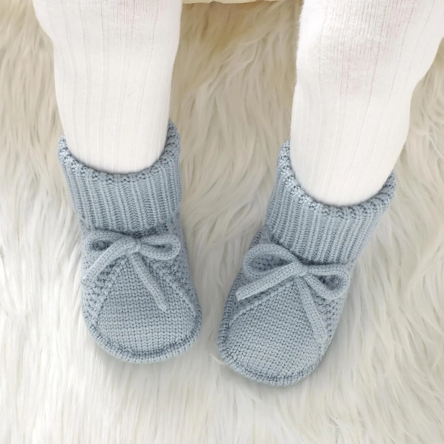 mimixiong Baby Booties Newborn Infant Sock Shoes Hand Knitted Boy and Girl Cozy Shoes