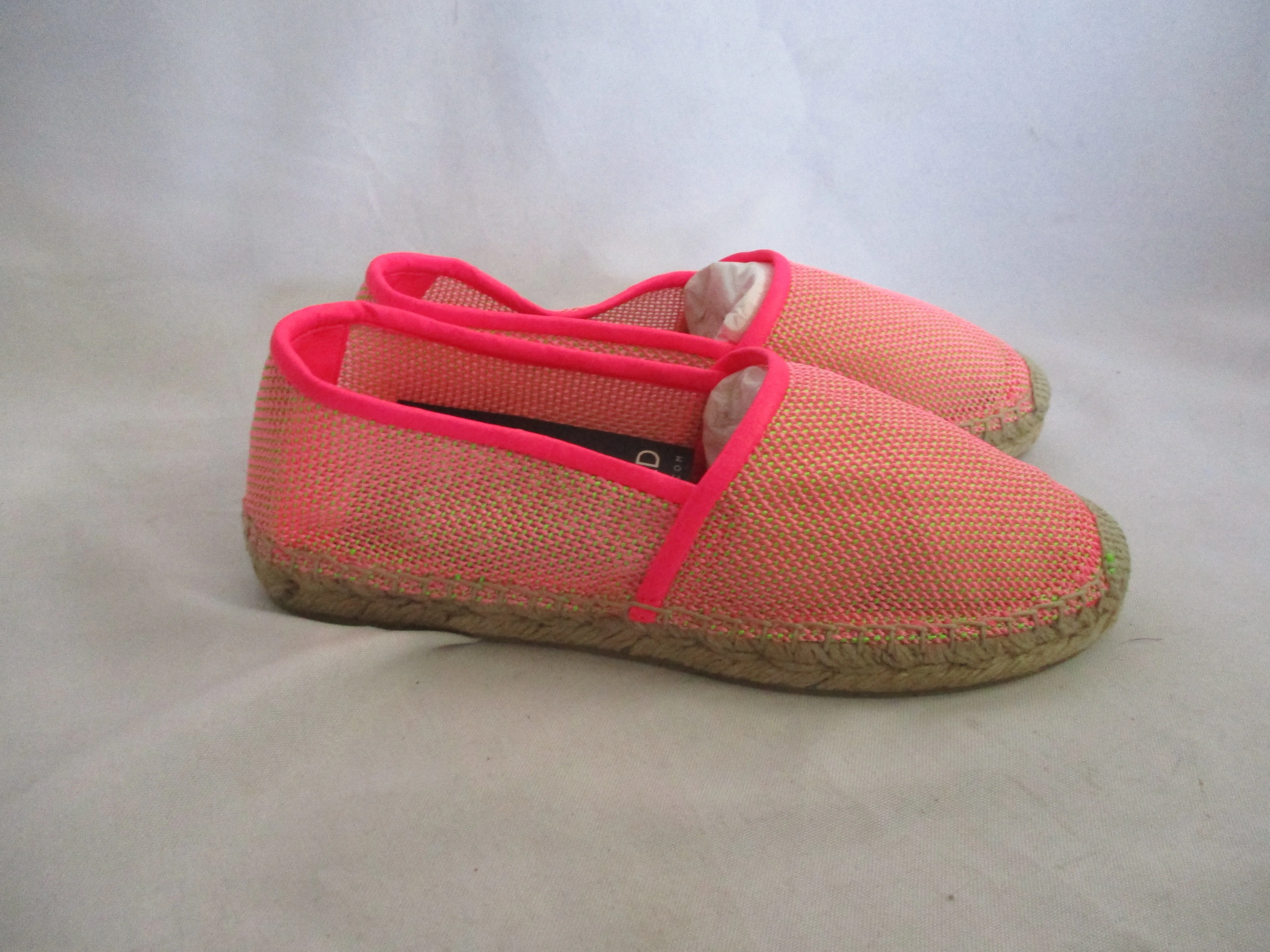 NEW STELLA MCCARTNEY ESPADRILLE LOAFER Shoe 37 PINK GREEN SLIPPER Moc