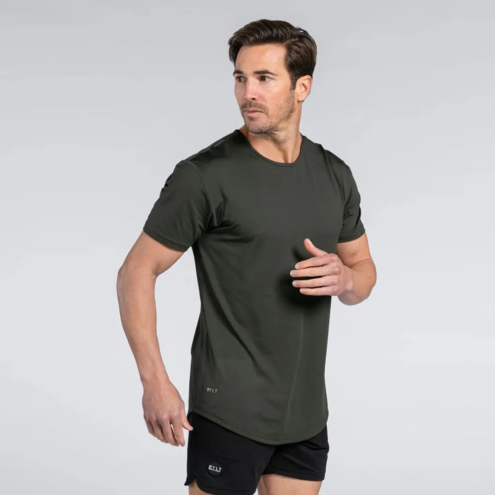 Performance Drop-Cut Men's T Shirt ?C Athletic Drop Cut Crewneck Tee ?C Moisture Wicking, Quick-Dry, Tapered Fit