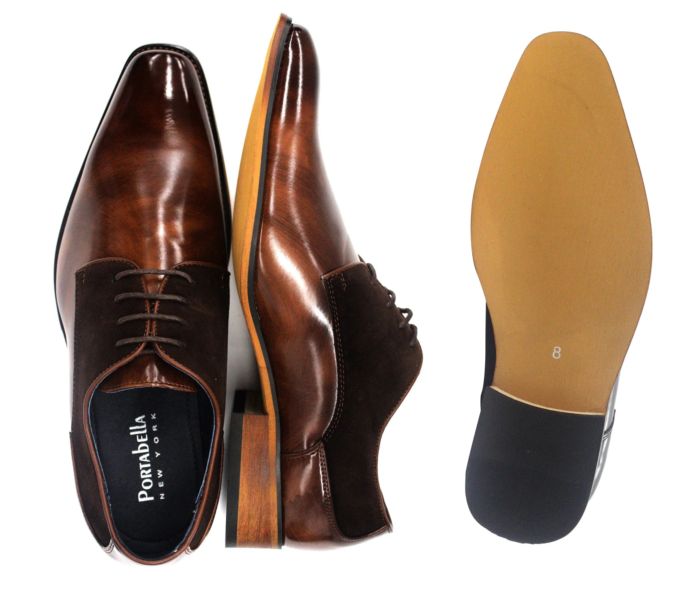Portabella,PLAIN TOE-LACE UP-SHOES-G6859-399-BRO/ D.BROW