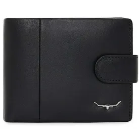 RM WILLIAMS Wallet - Mens Leather with Coin Pocket & Tab - Black
