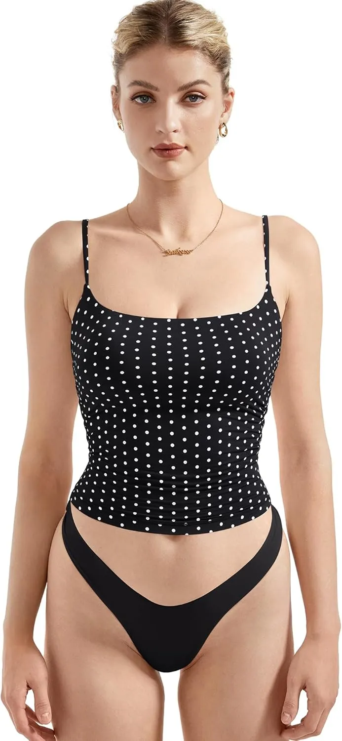 SUUKSESS Women Sexy Square Neck Tank Top Summer Y2K Going Out Basic Cami Shirt