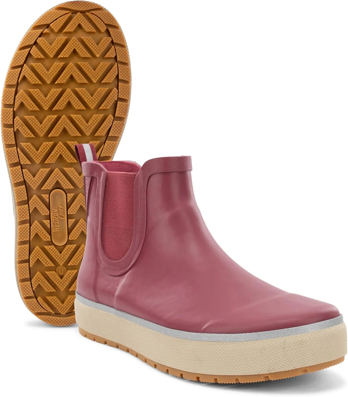 Western Chief Women's Waterproof Element Chelsea Rain Boot with Memory Foam Insole and Slip-Resistant Outsole  Durable and Comfortable for Rainy Days