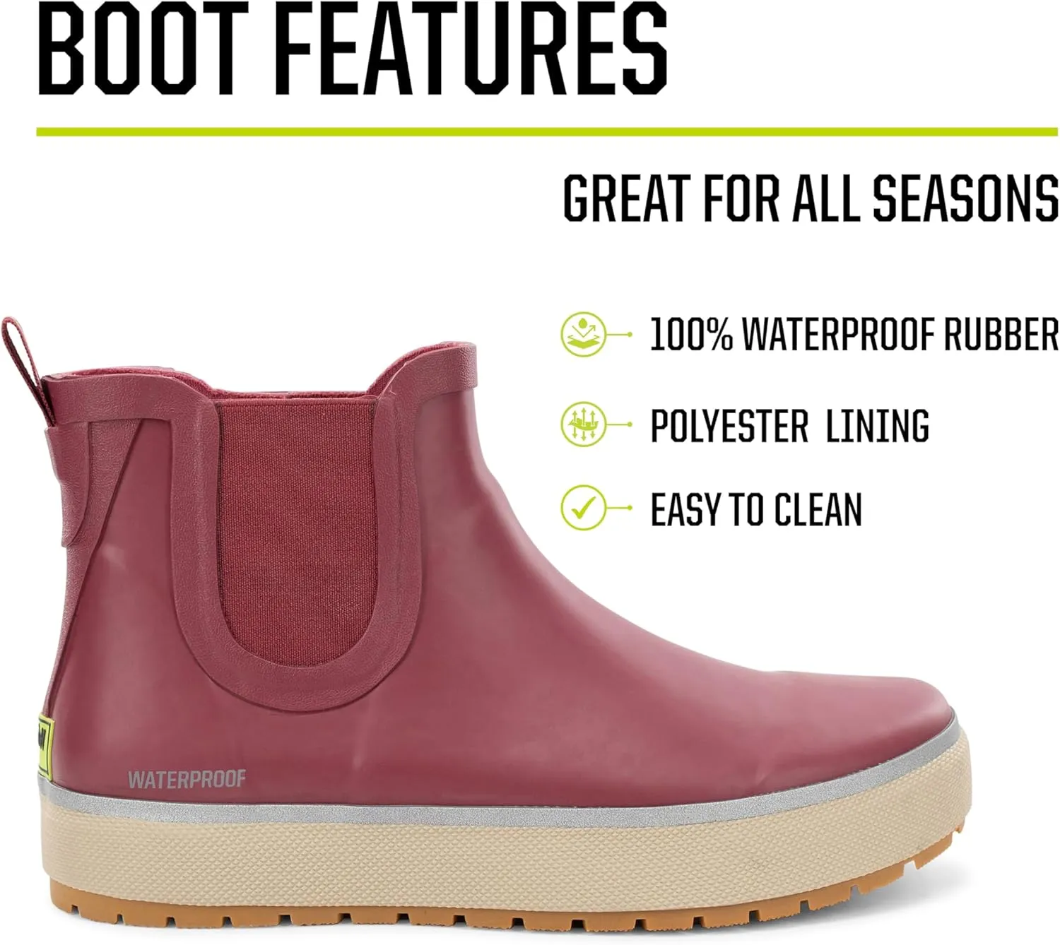 Western Chief Women's Waterproof Element Chelsea Rain Boot with Memory Foam Insole and Slip-Resistant Outsole  Durable and Comfortable for Rainy Days