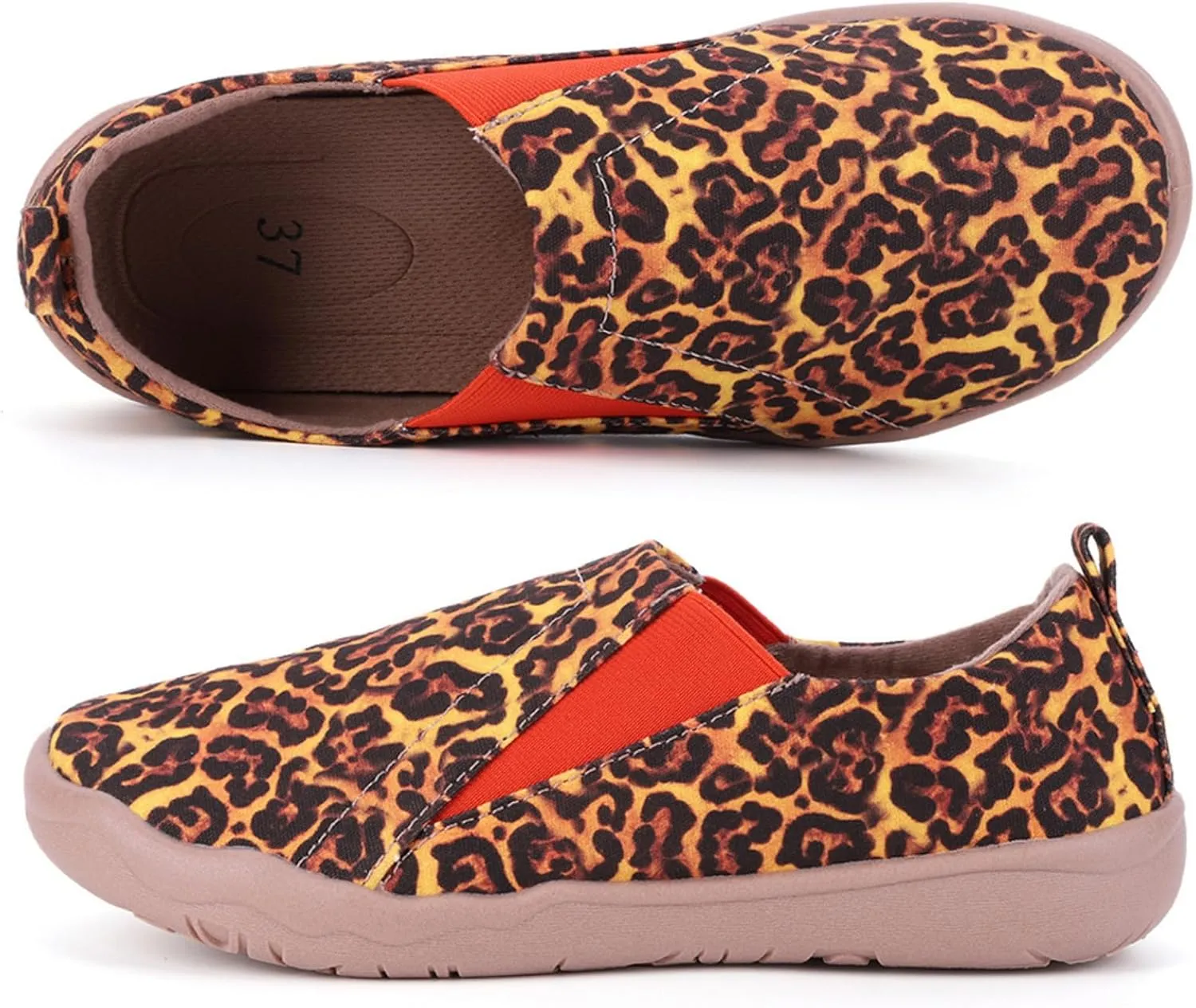 Women's Art Painted Casual Loafers, Extra Wide Slip-on Diabetic Shoes for Women, Comfortable Canvas Arch Support Walking Shoes