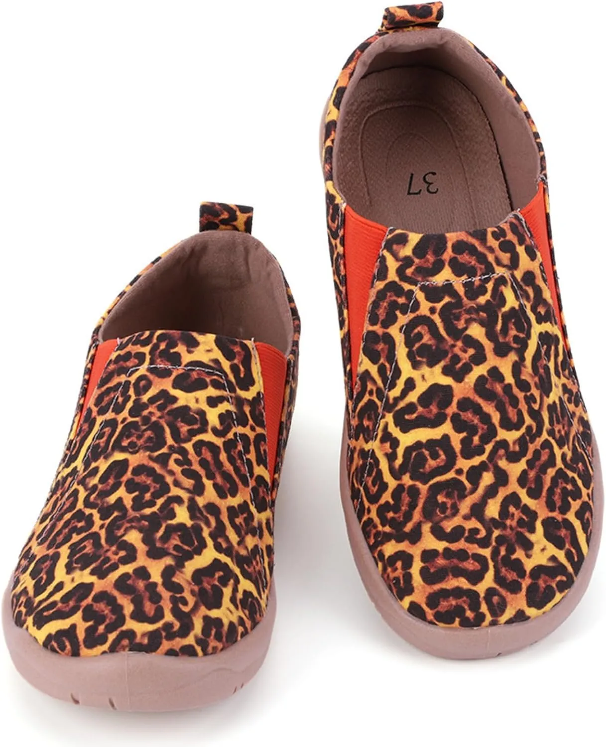 Women's Art Painted Casual Loafers, Extra Wide Slip-on Diabetic Shoes for Women, Comfortable Canvas Arch Support Walking Shoes