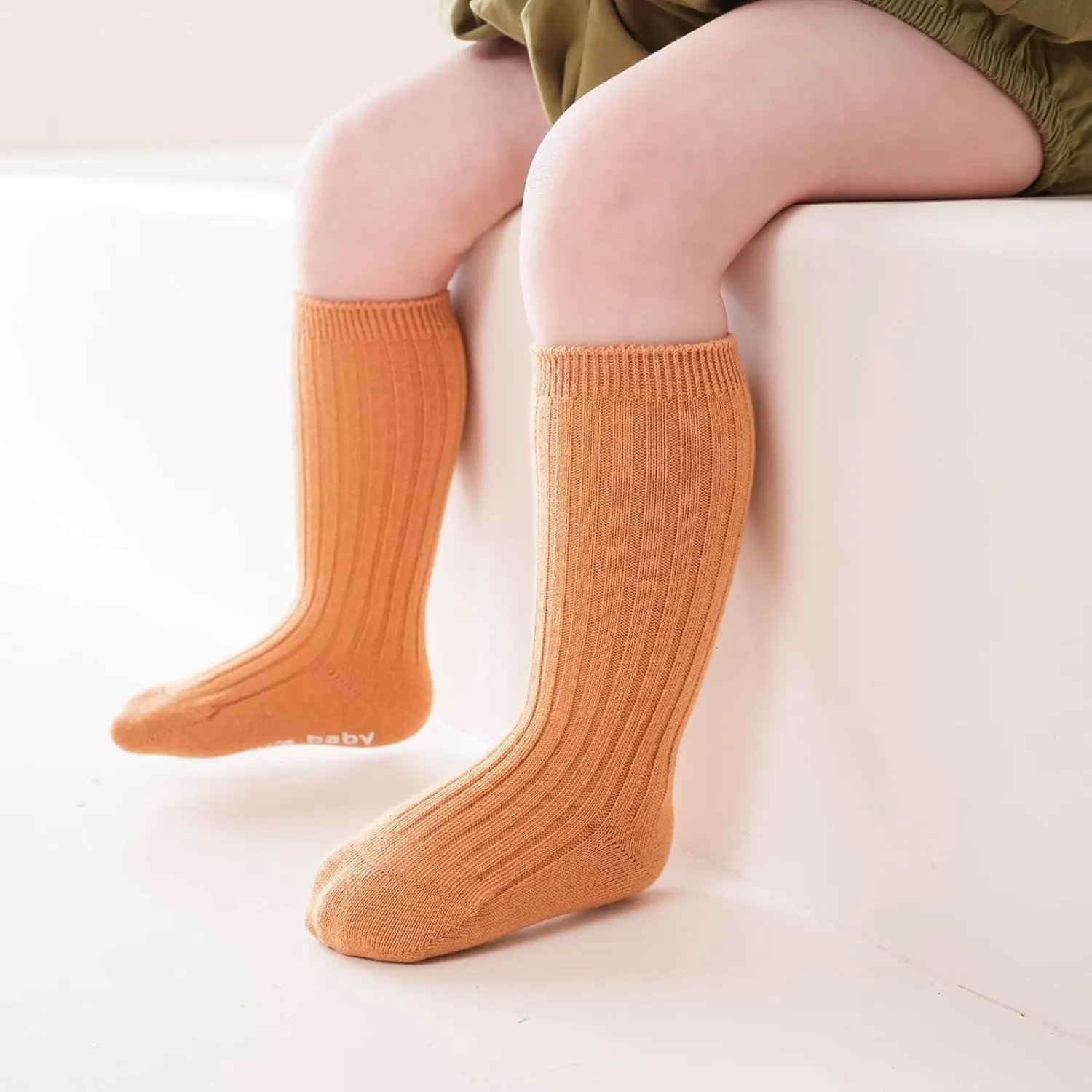 Zumou Toddler Knee High Socks Non Slip Anti Skid Baby Boy Girls Seamless Long Stockings