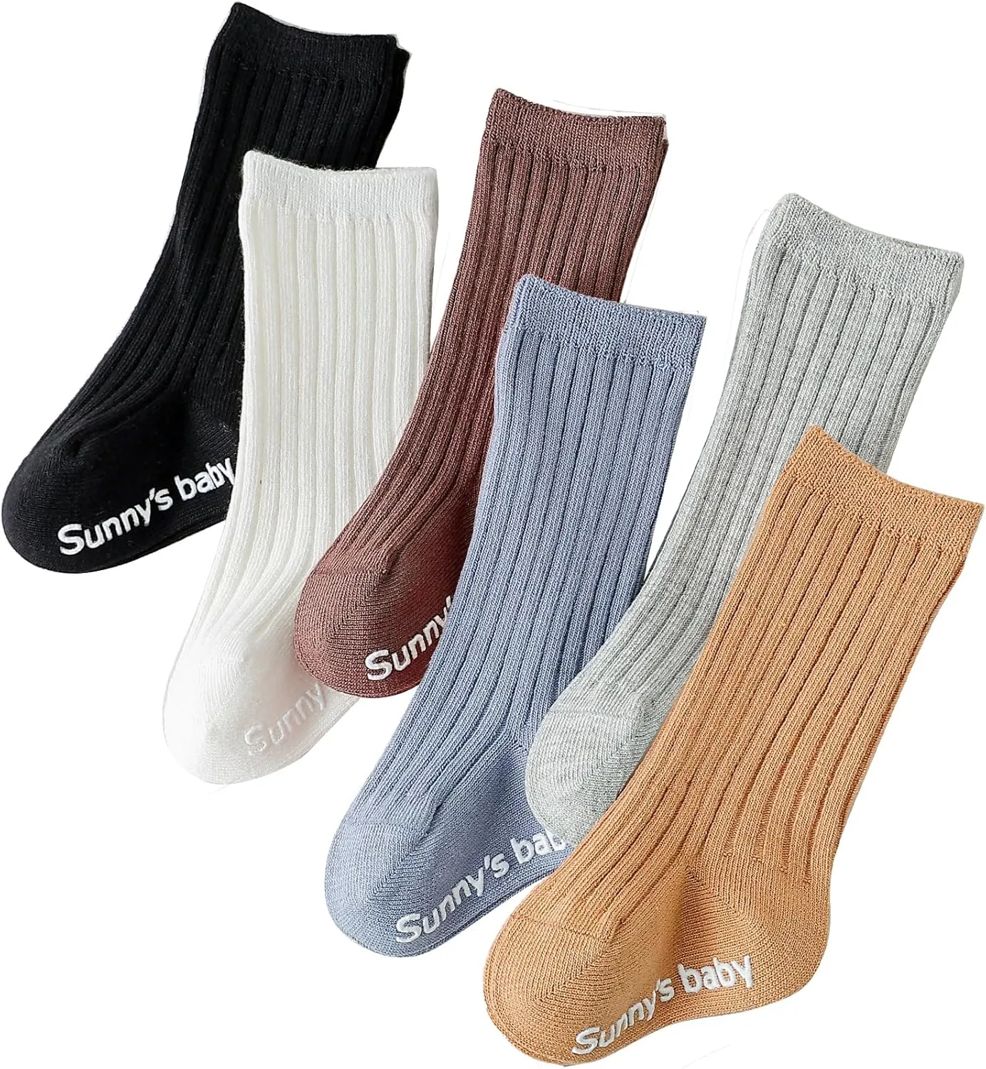 Zumou Toddler Knee High Socks Non Slip Anti Skid Baby Boy Girls Seamless Long Stockings